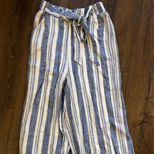 Miami’ Flowy Palazzo Pants (Blue & White)